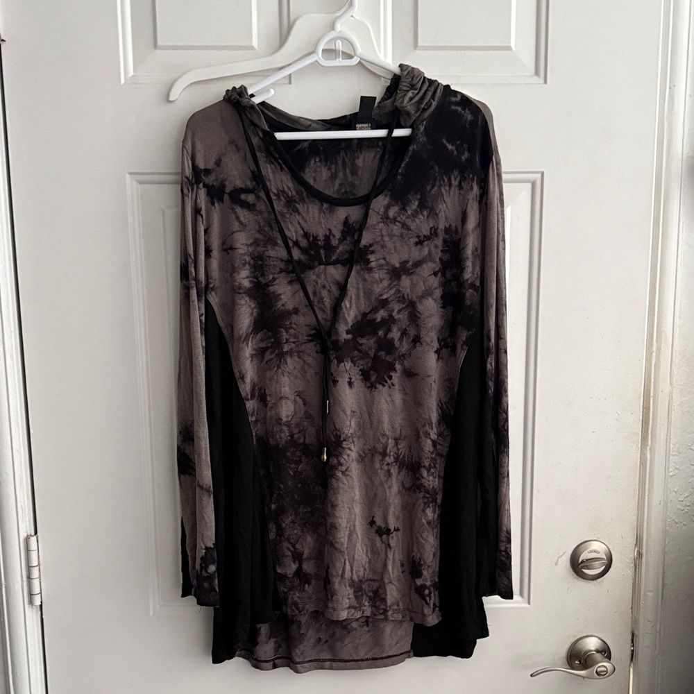 Tie dyed hooded shirt lite weight